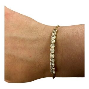 NWT CZ by Kenneth Jay Lane Gold Round Chain Bracelet